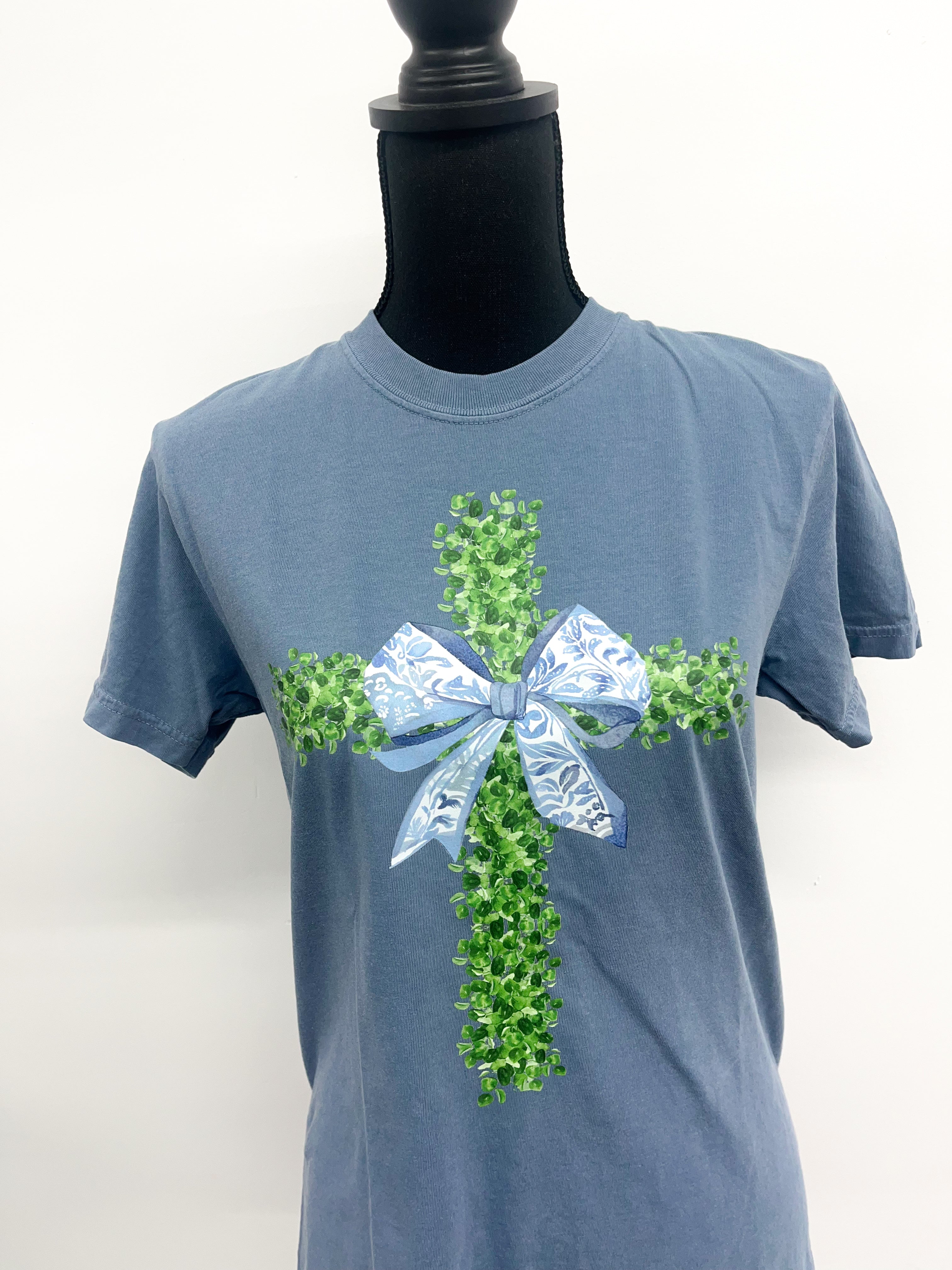 Comfort Colors Green cross tee