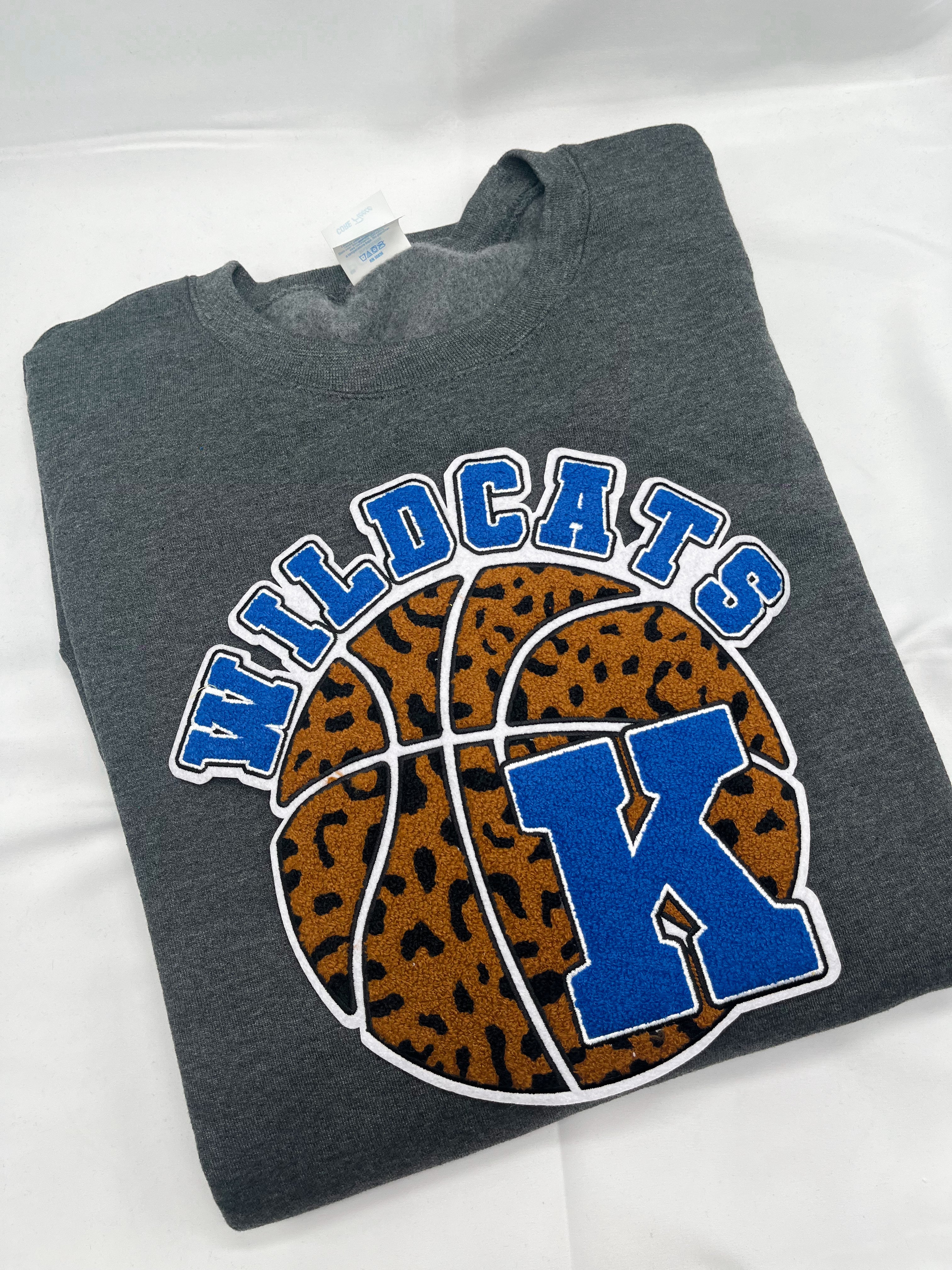 Leopard Basketball K Chenille Sweatshirt (2 WEEK TAT)