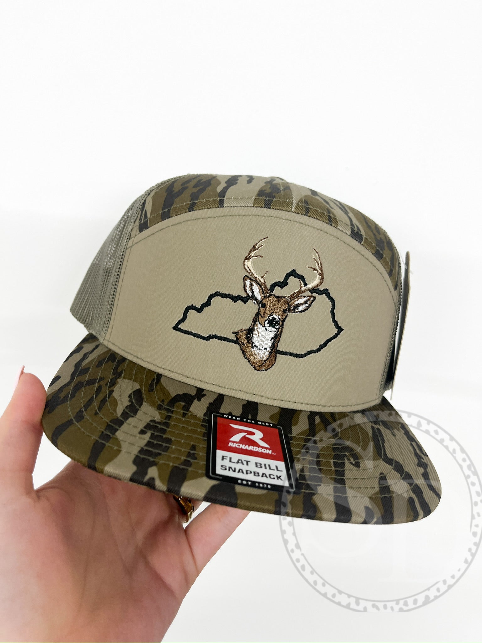 Bottomland Deer KY 7 panel Richardson embroidered hat