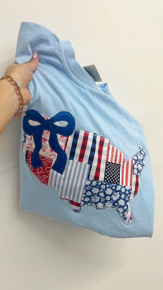 Embroidered Patriotic Comfort Colors tee