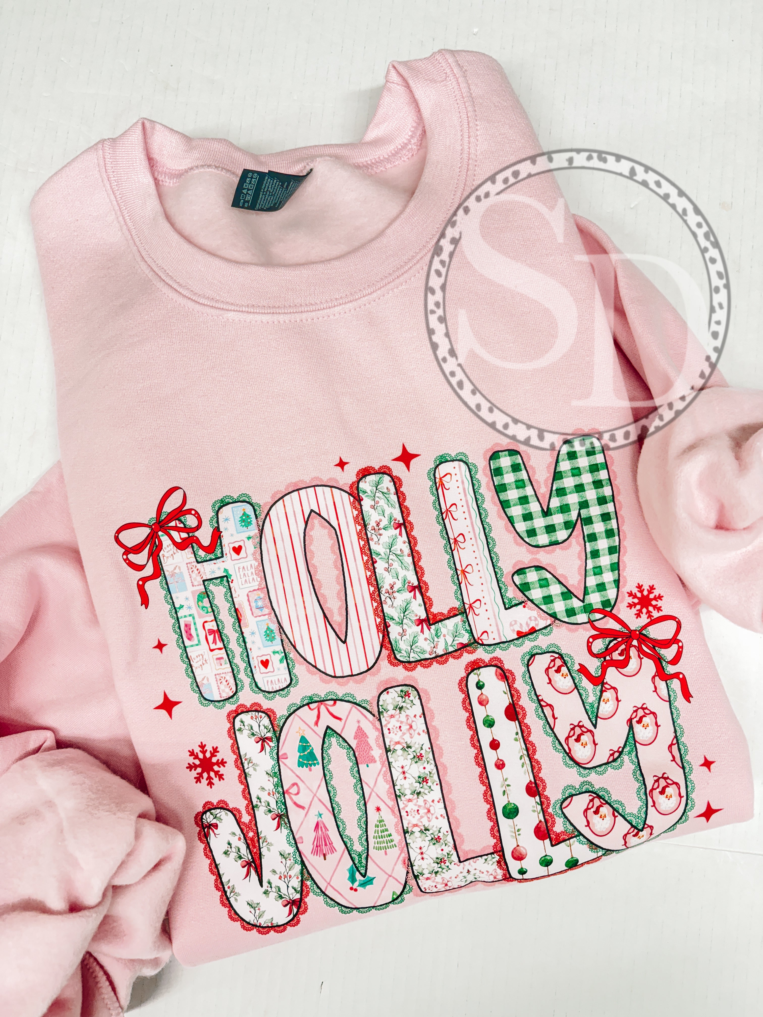 Preppy HOLLYJOLLY Light Pink Sweatshirt