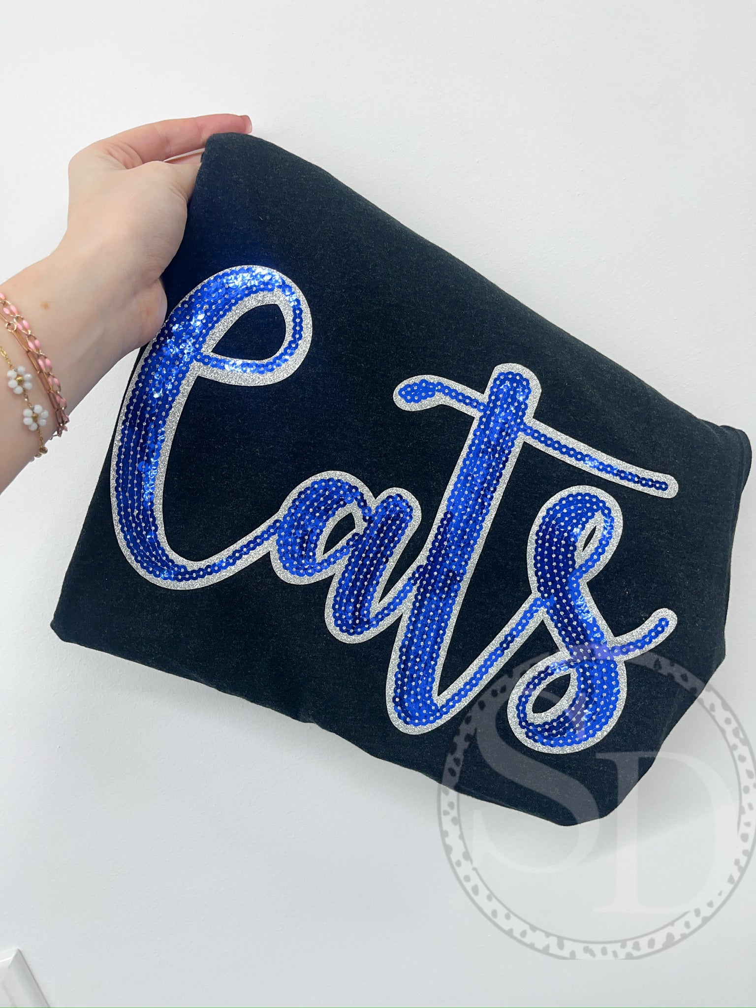 Cats Sequin Bella Canvas tee
