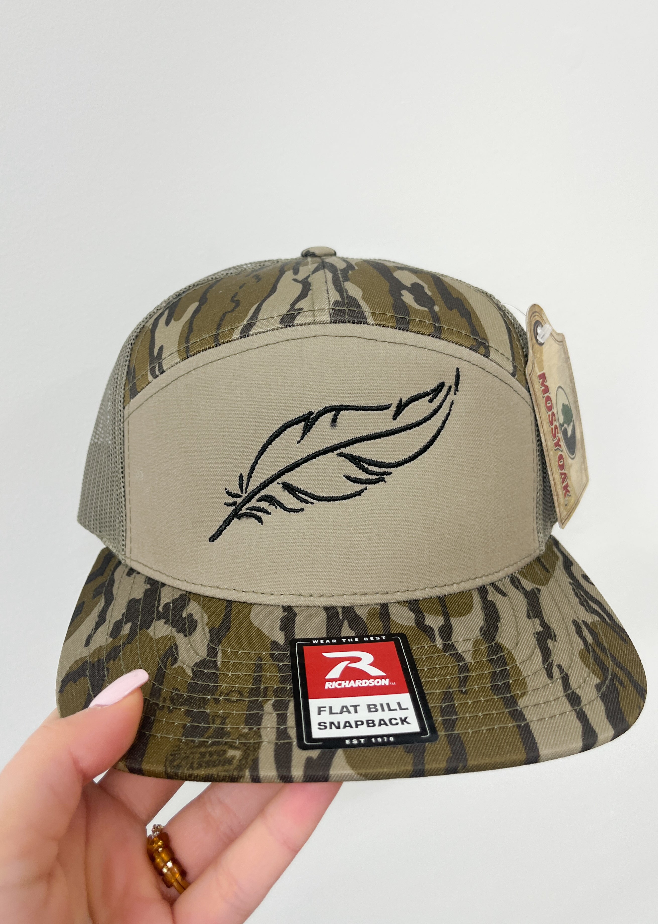 Feather 7 panel Richardson embroidered hat