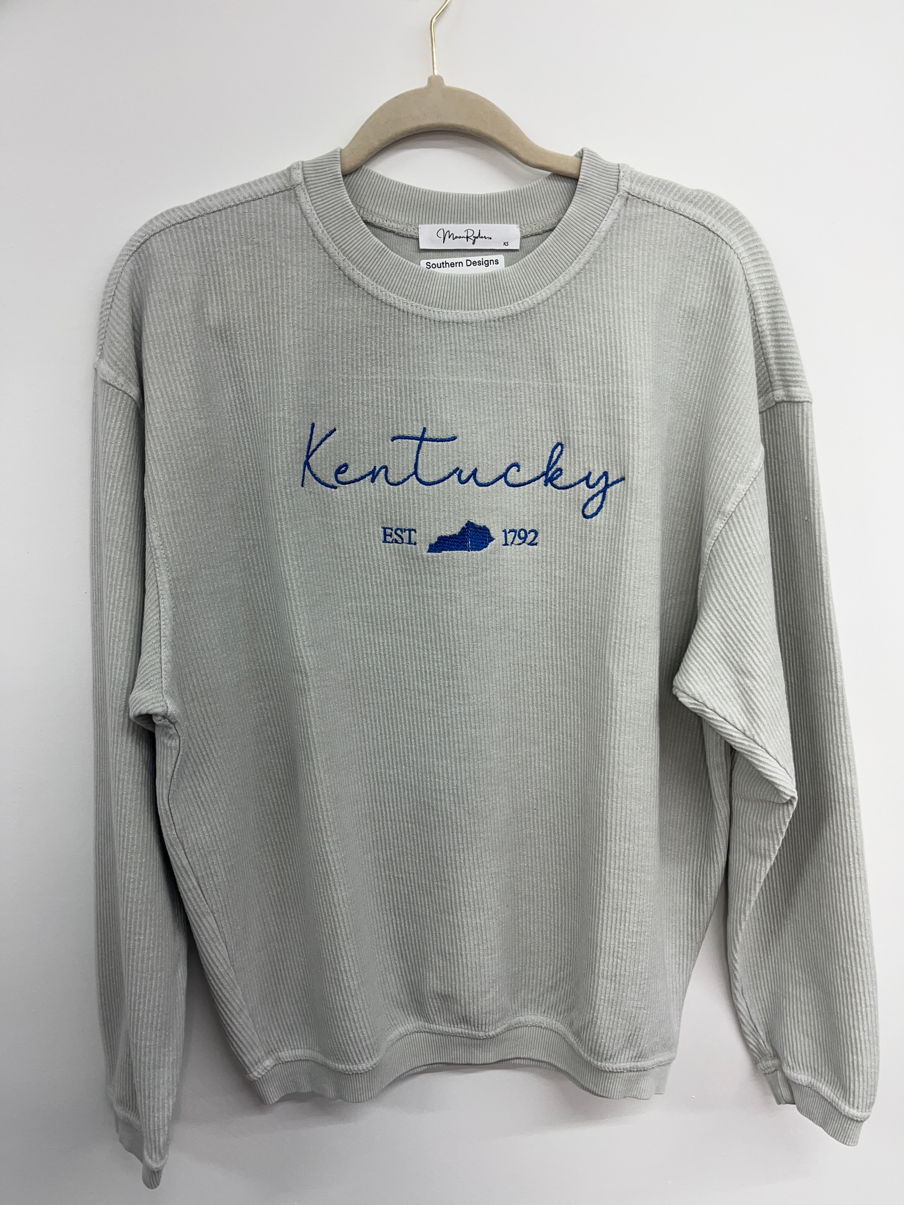 Light Grey  OVERSIZED Corded embroidered Sweatshirt