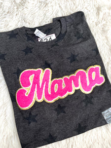 Black Star Mama Chenille Tee