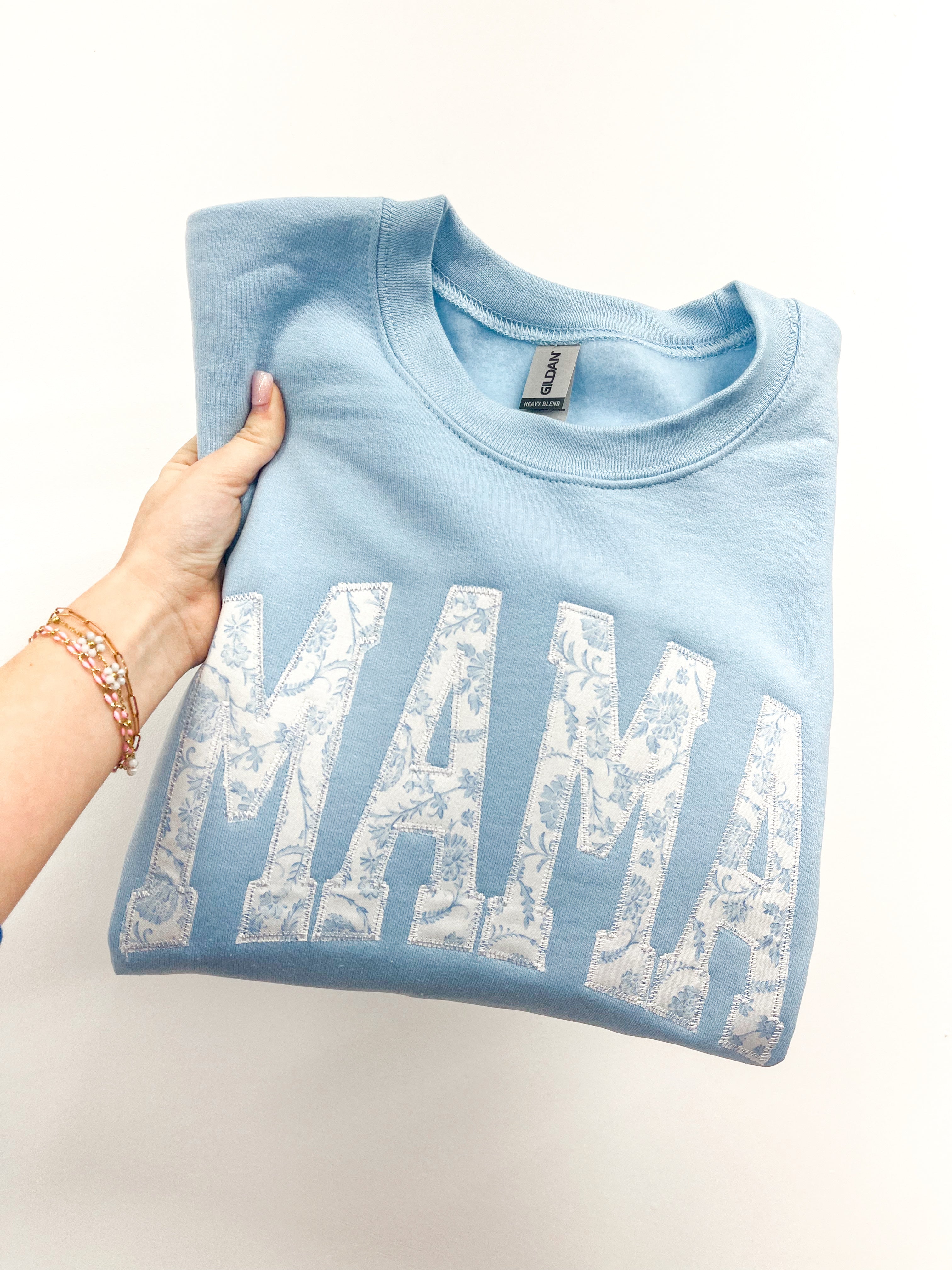 Light Blue Chinoiserie Appliqué Bella Canvas TEE