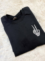 Load image into Gallery viewer, Skeleton Peace Embroidered Fleece Sweatshirt (2WeekTAT)
