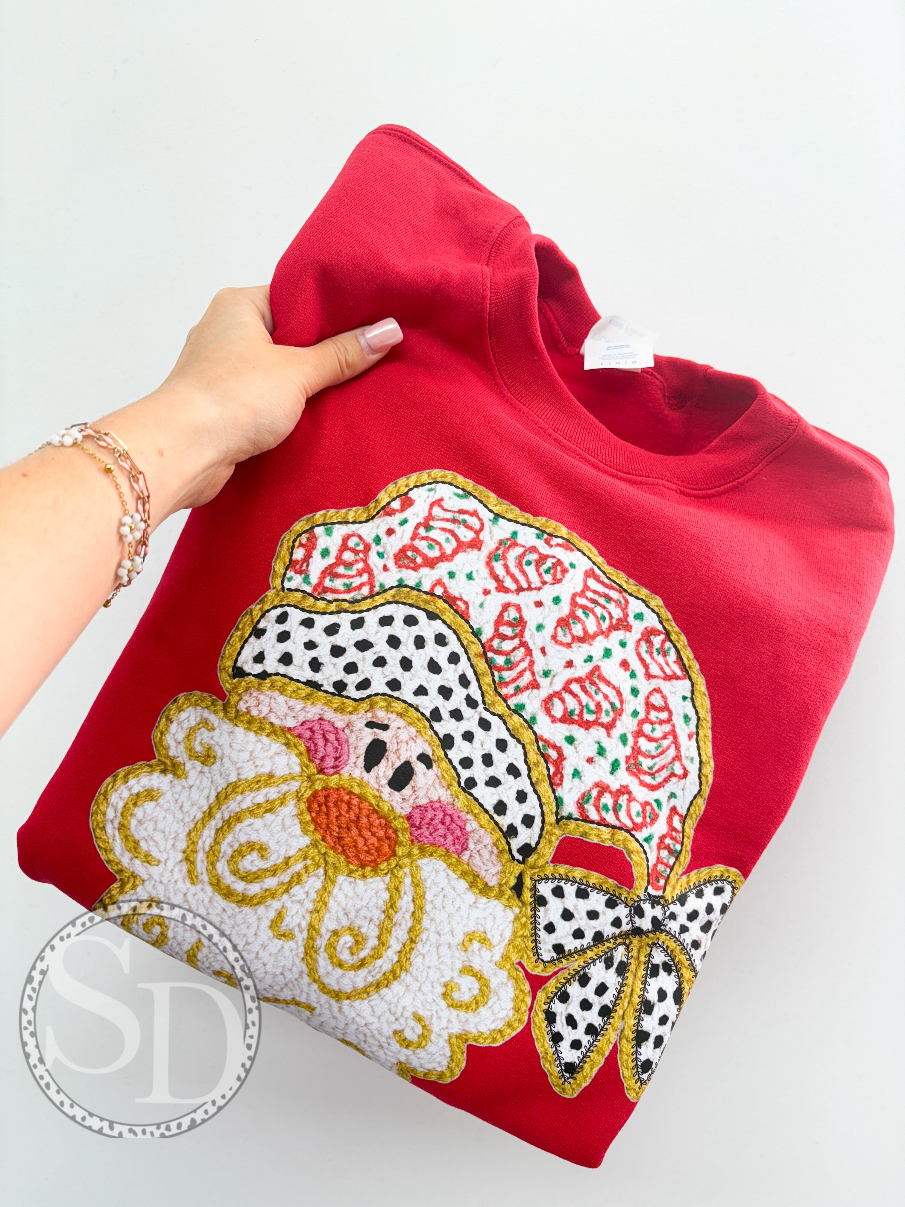 Faux yarn Santa Sweatshirt