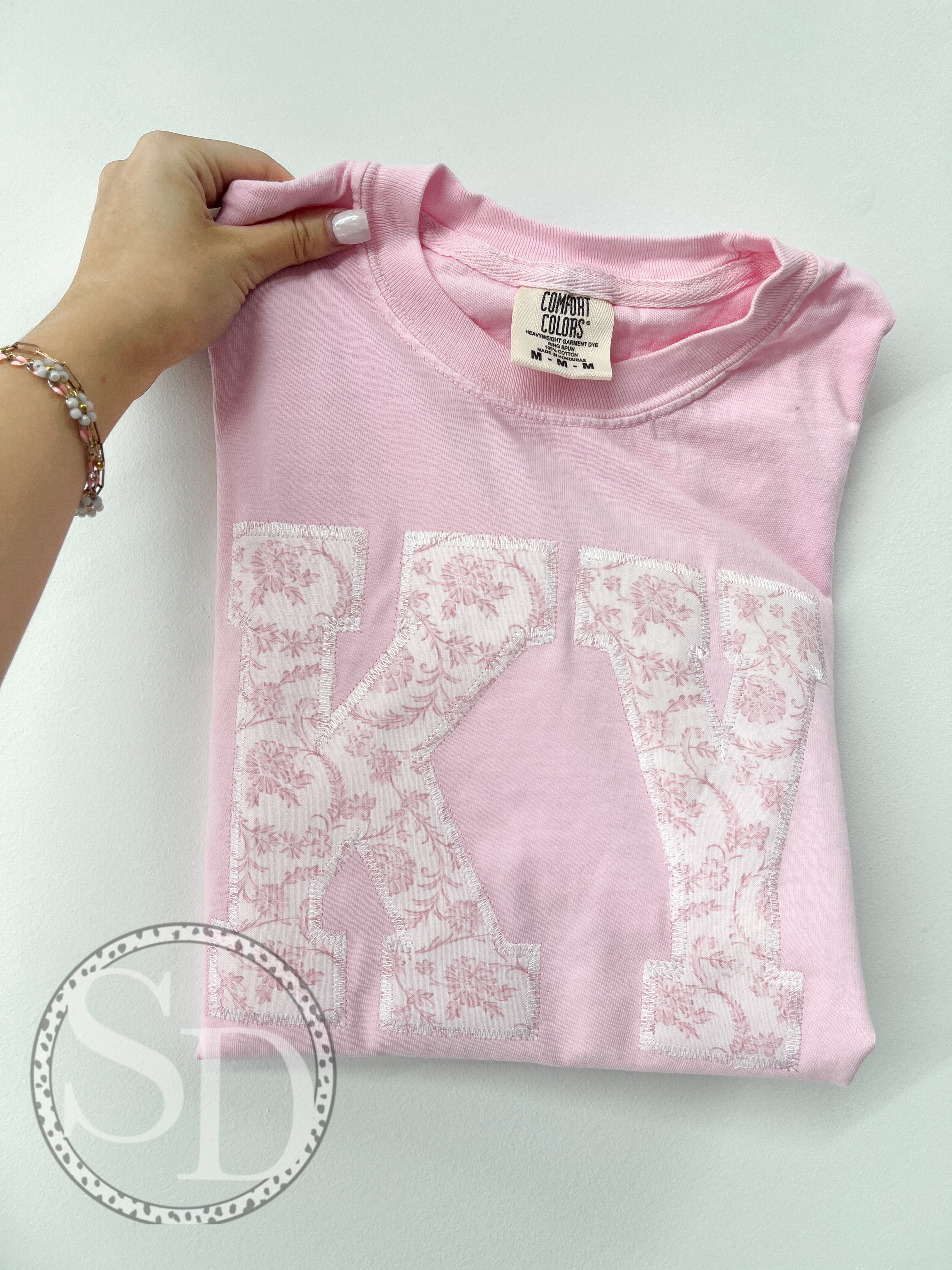 Pink Chinoiserie KY Embroidered Comfort Colors tee