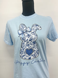 Comfort Colors Blue Chinoiserie Bunny tee