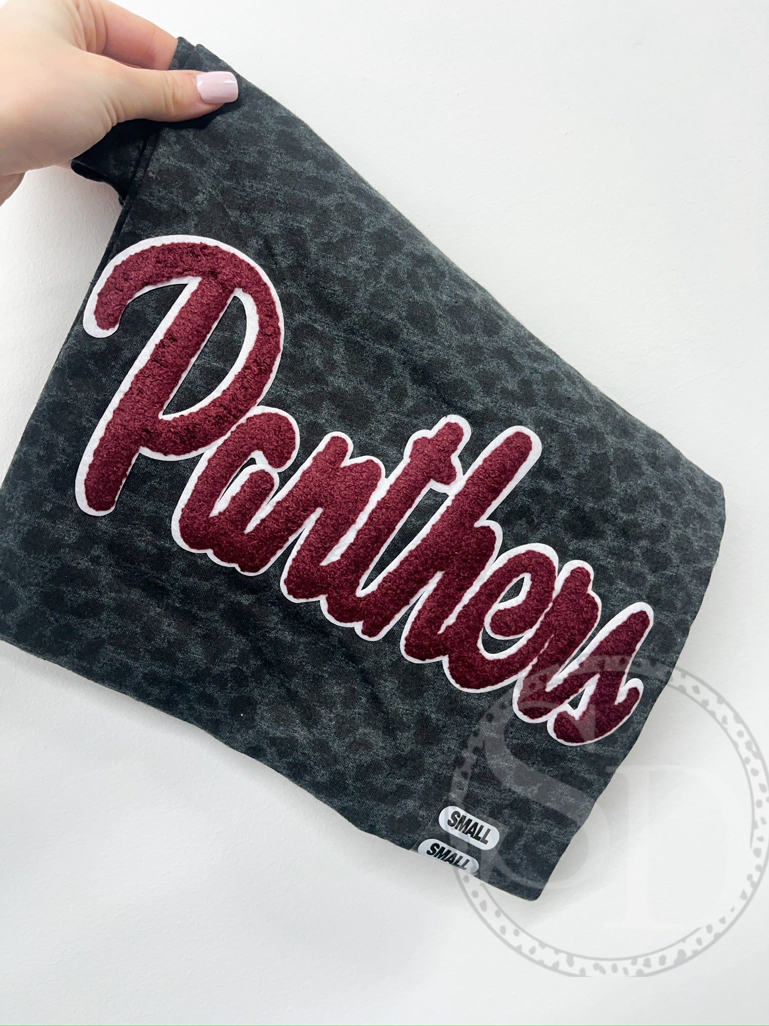 Panthers leopard chenille tee