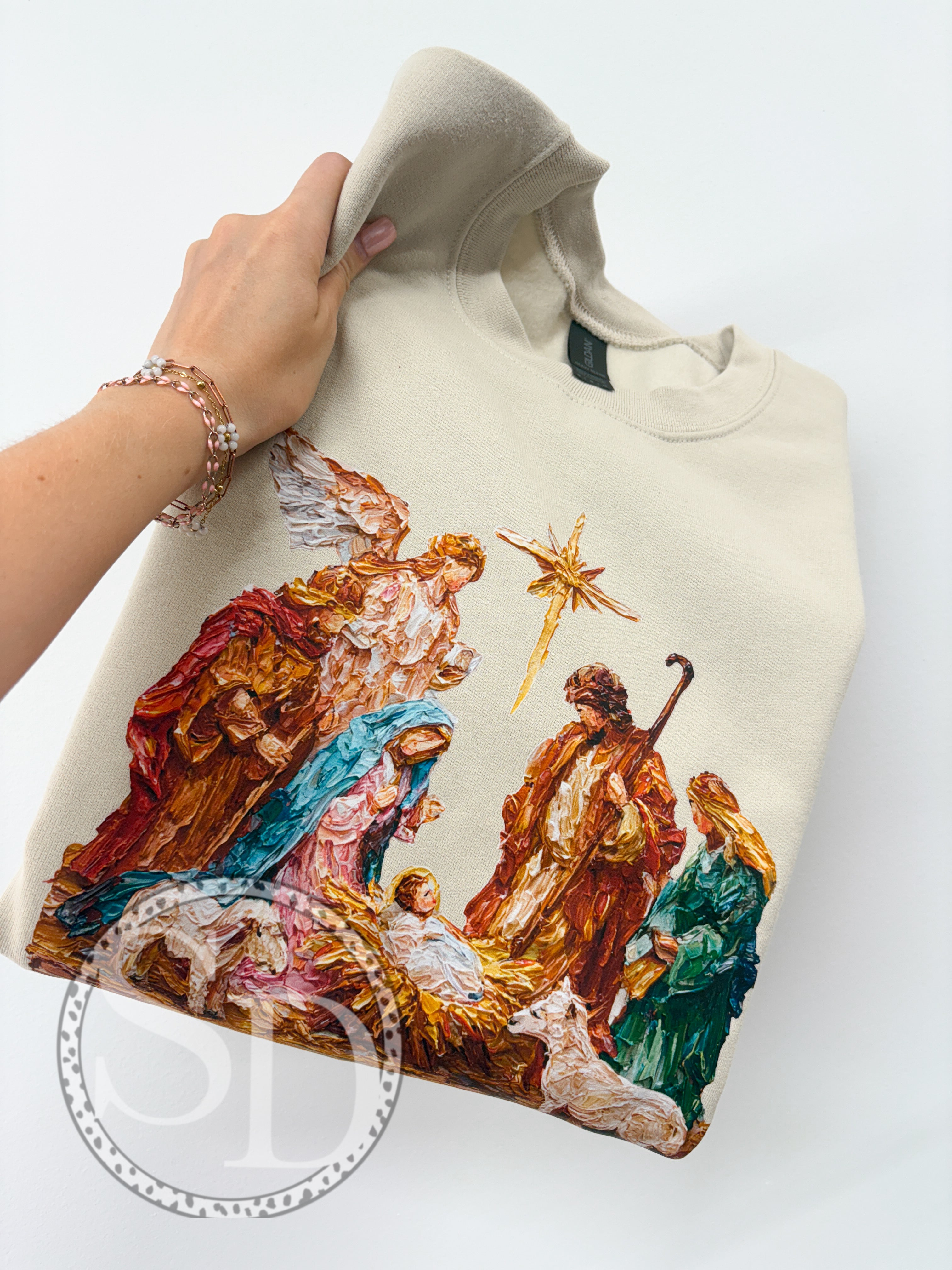 Faux paint Nativity Scene Sweatshirt