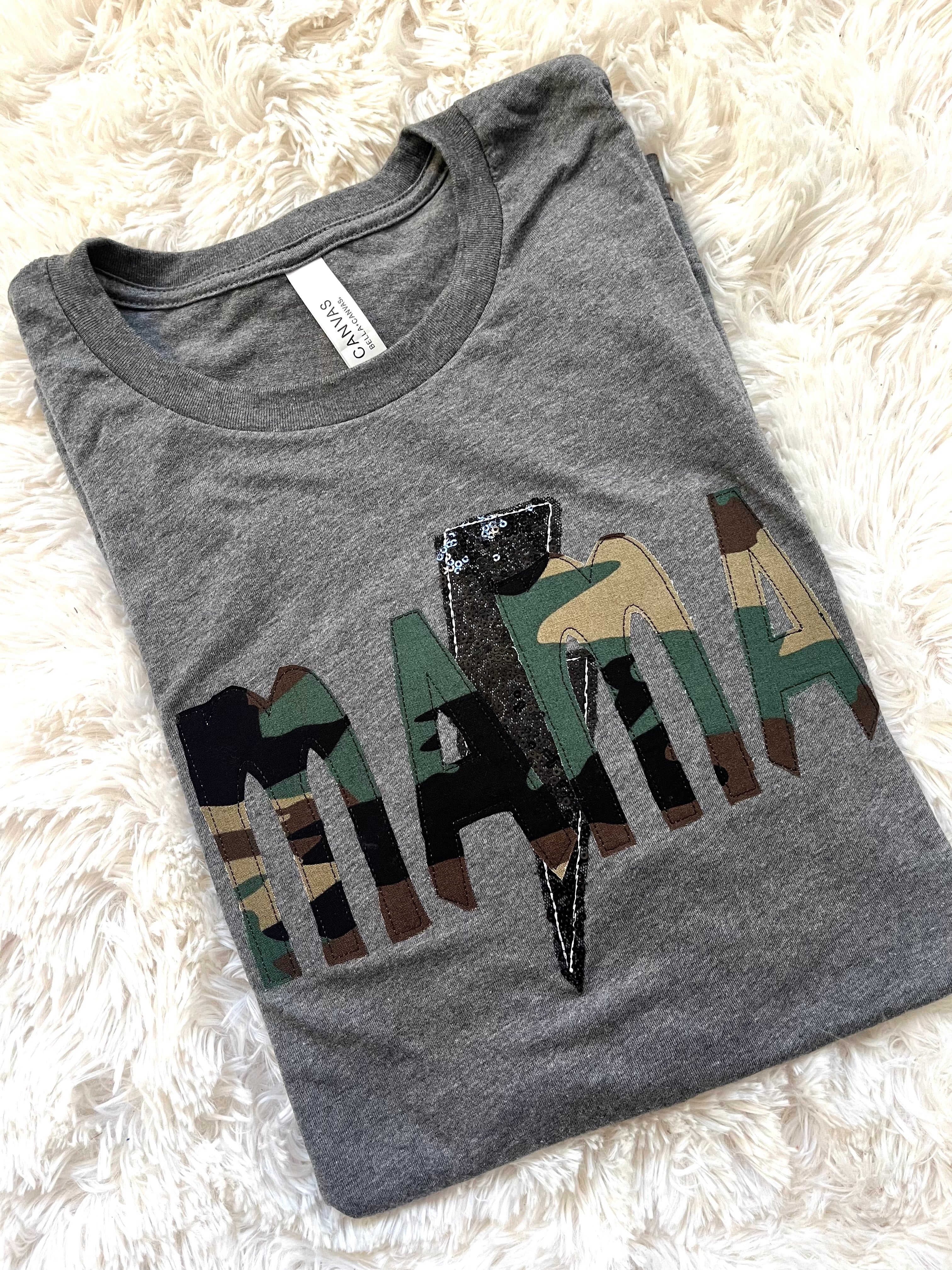 Camo  Mama Embroidered Tee