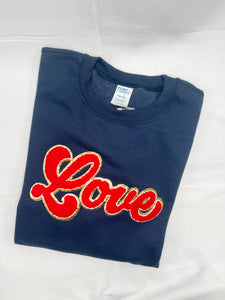 Navy Love Chenille Sweatshirt