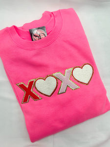 Pink XOXO Chenille Sweatshirt