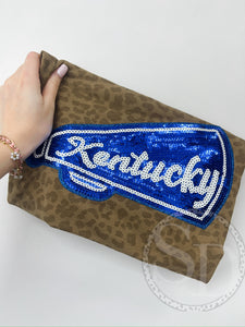 Brown leopard sequin megaphone tee