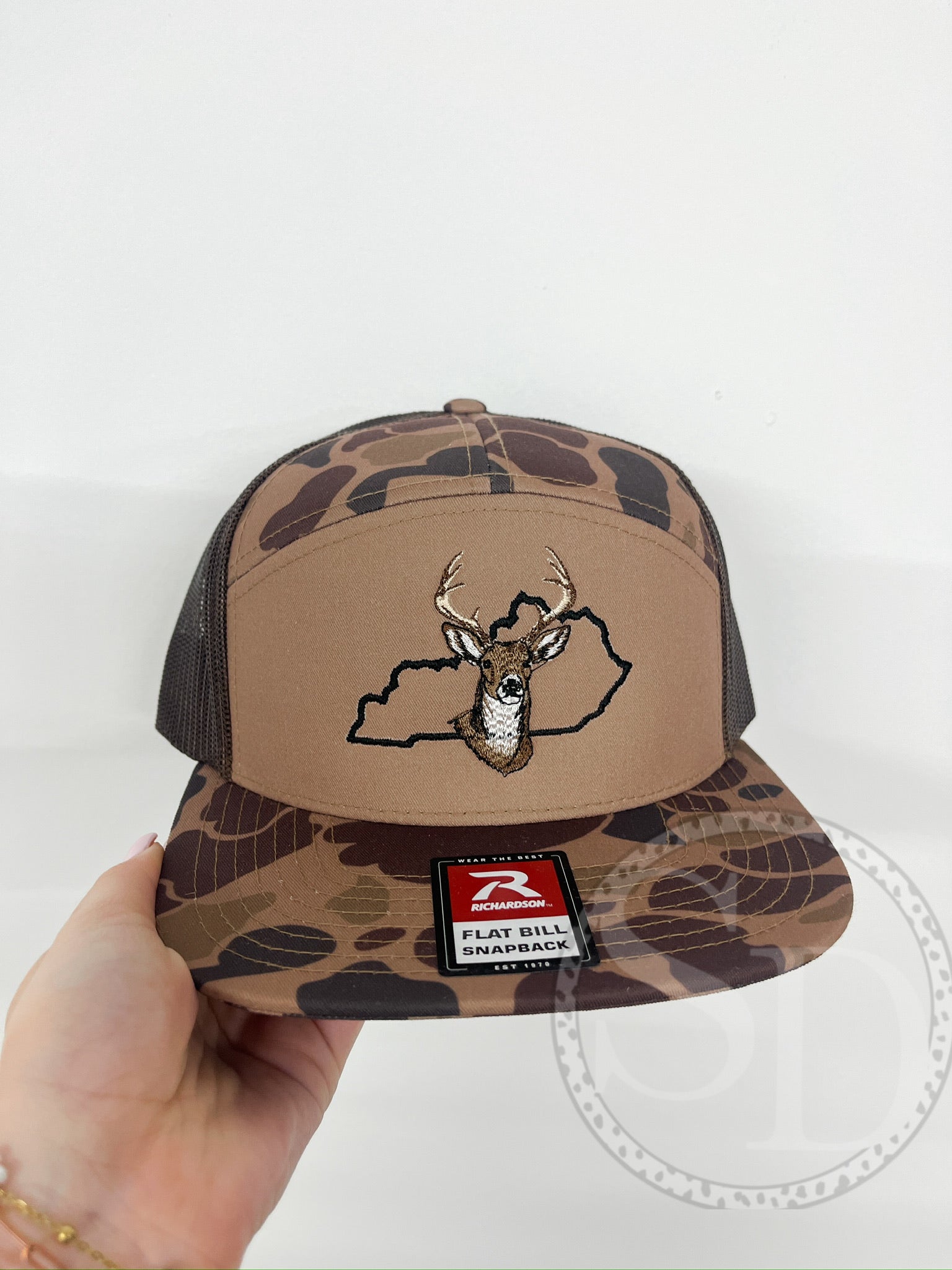 Duck Camo KY Deer 7 panel Richardson embroidered hat
