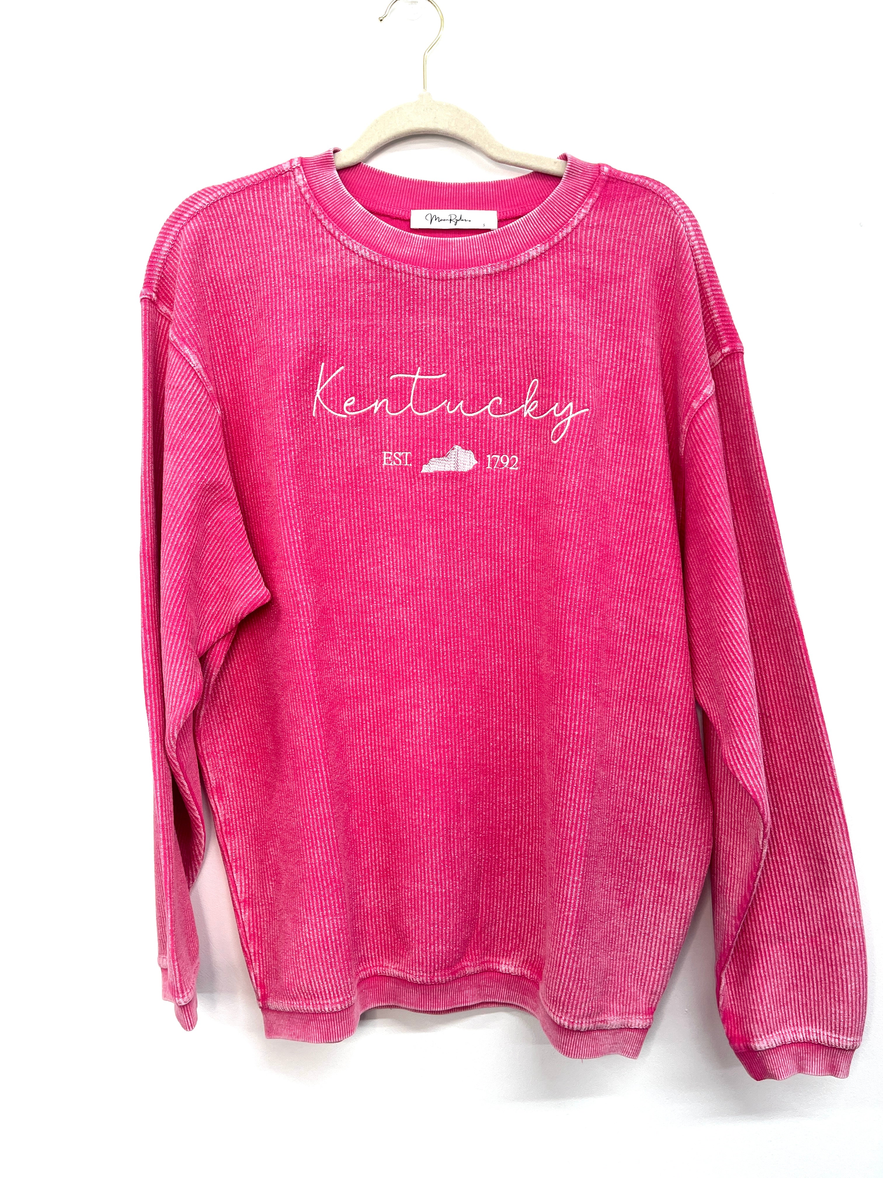 PINK OVERSIZED Corded embroidered Sweatshirt