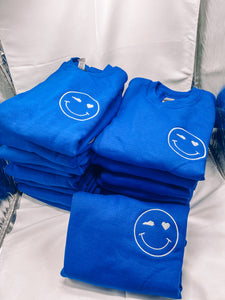 Smiley Face Embroidered (left chest) sweatshirt