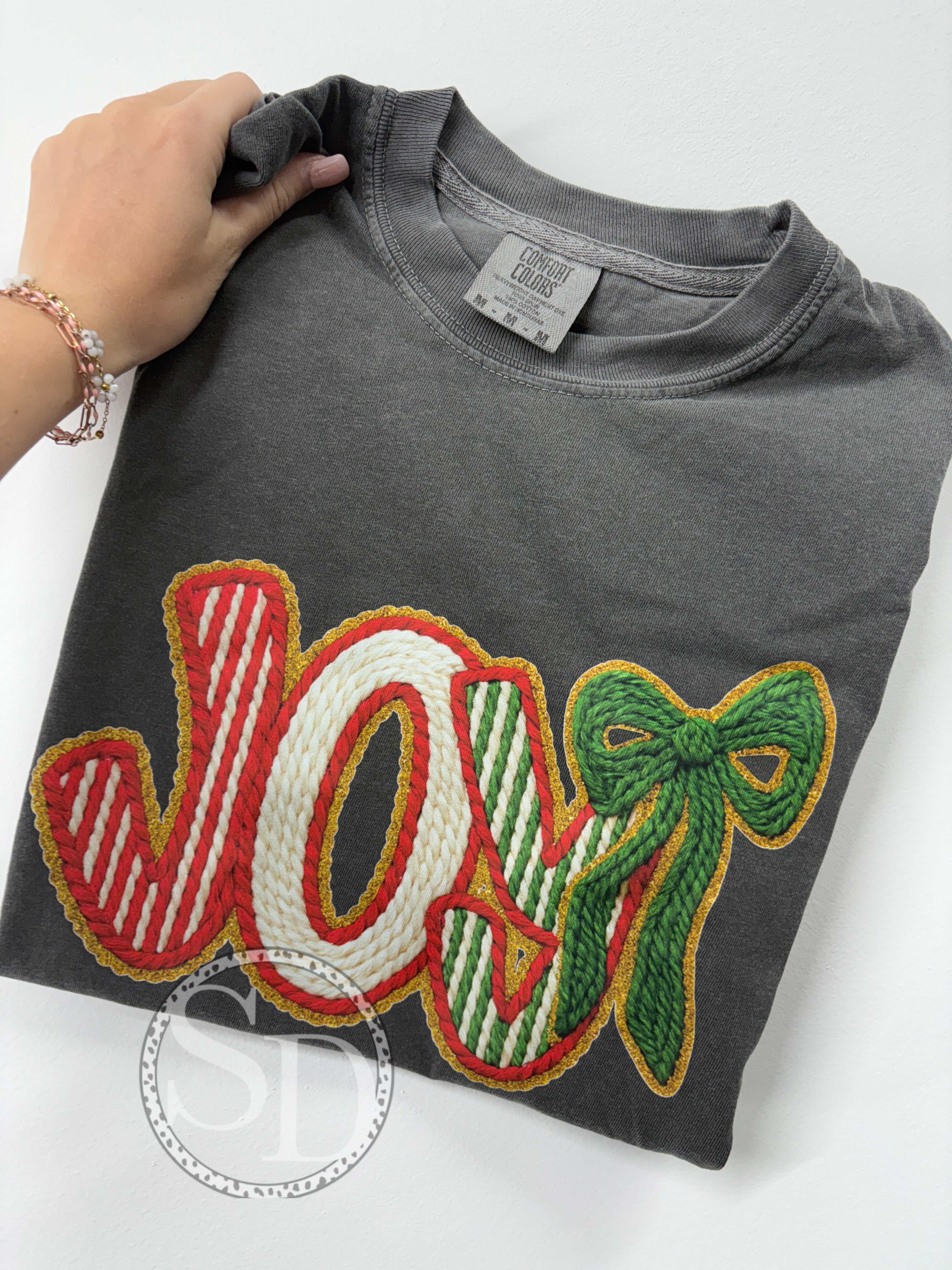 JOY faux yarn Comfort Colors tee