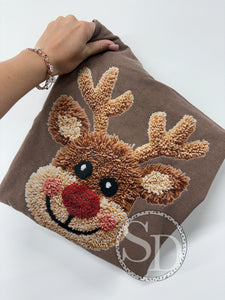 Reindeer faux yarn Comfort Colors tee