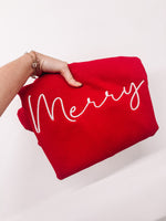 Load image into Gallery viewer, Red Merry Side Bow Sweatshirt
