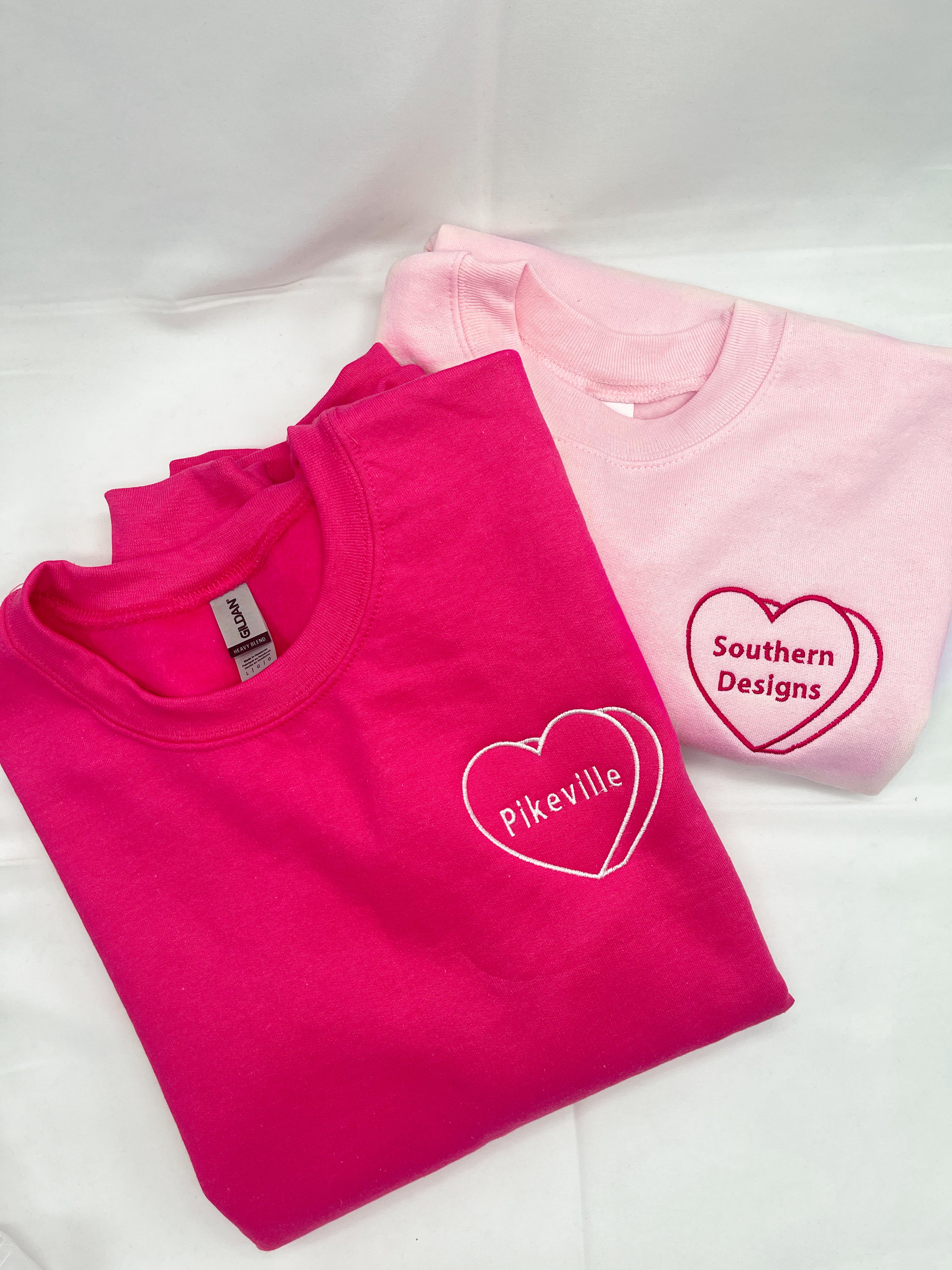 Custom Heart Embroidered Sweatshirt