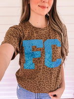 Load image into Gallery viewer, FC Leopard and Sequin tee *READY IN 2 WEEKS
