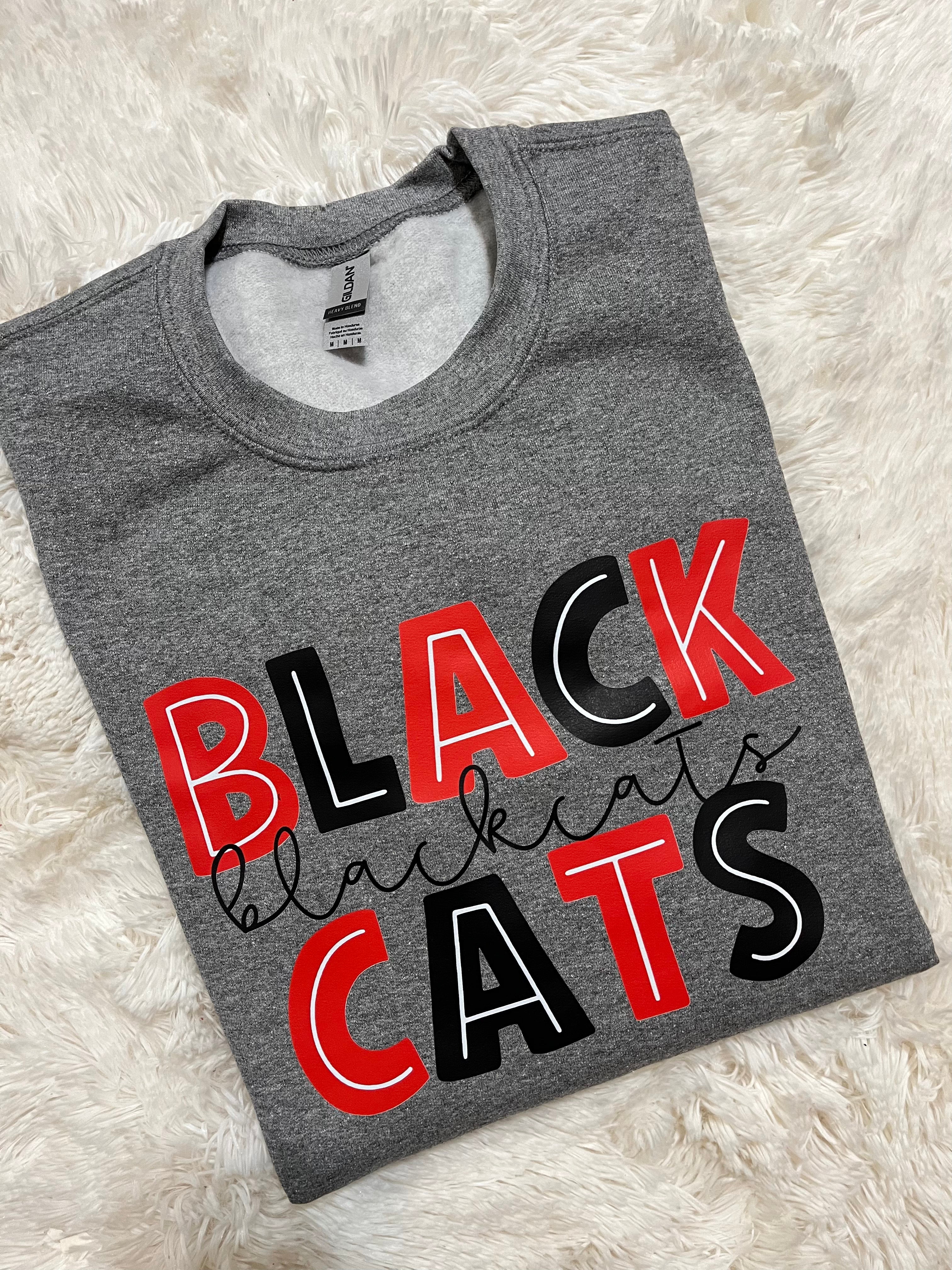 BLACKCATS handlettered sweatshirt *READY IN 2 WEEKS