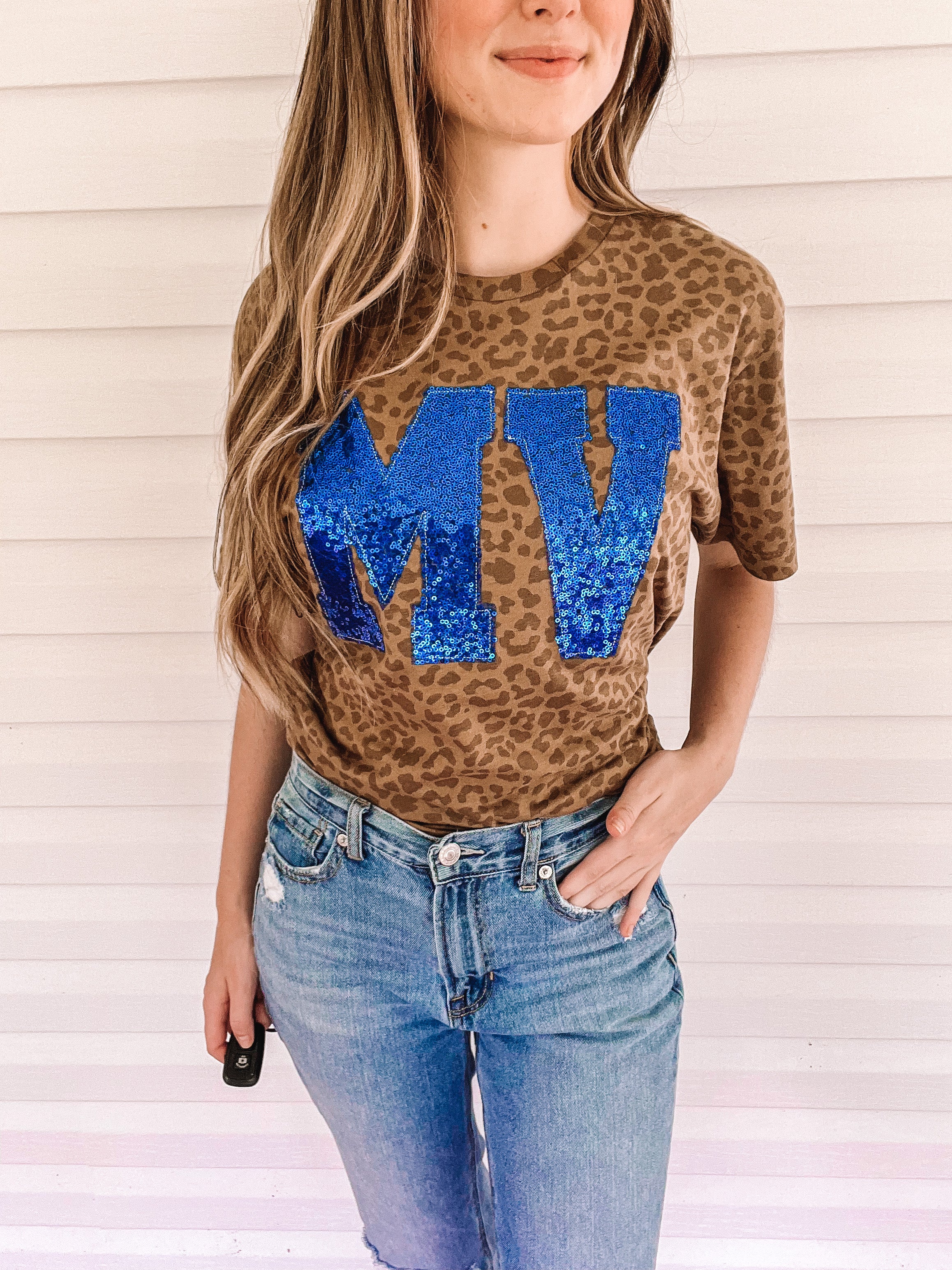 MV Leopard and Sequin tee *READY IN 2 WEEKS