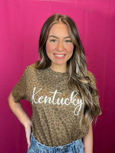 Brown Leopard Kentucky Tee