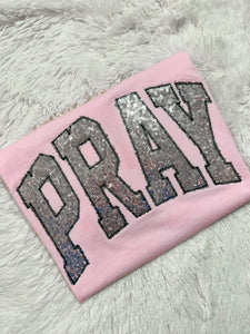 PRAY sequin appliqué Tshirt (2 Week TAT)