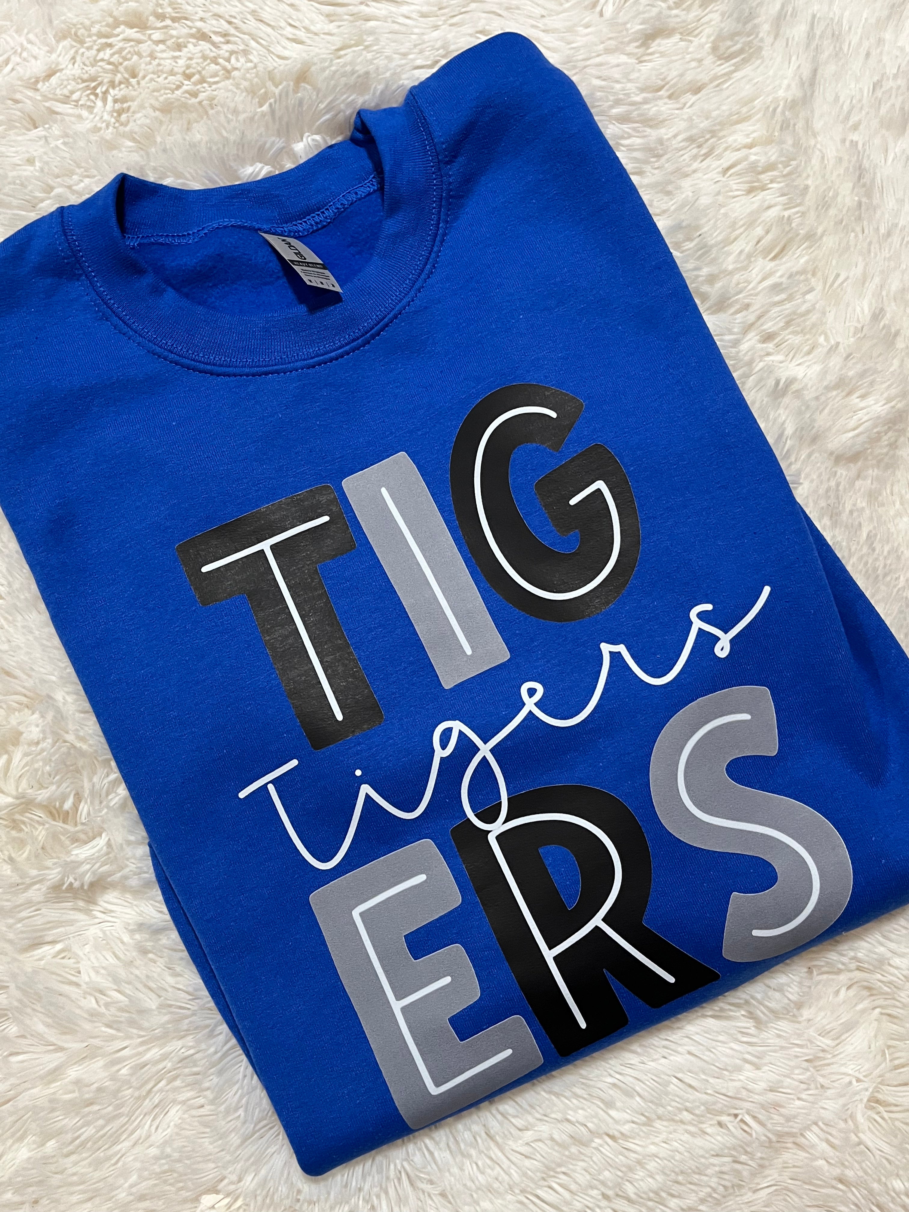 TIGERS handlettered sweatshirt *READY IN 2 WEEKS